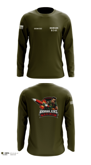 Long Sleeve Performance Shirt, Brawlers, Army, Teamtime, Team time, sublimation, custom sports apparel, team uniforms, spirit wear, spiritwear, sports uniforms, custom shirts, team store, custom team store, fundraiser sports, apparel fundraiser