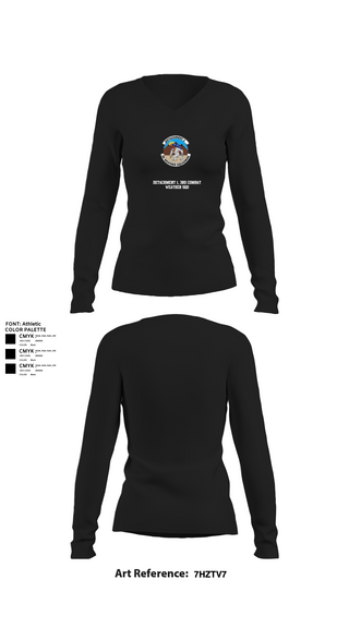 Womens Long Sleeve Vneck Shirt 1, Detachment 1, 3rd Combat Weather Sqd, Air Force, Teamtime, Team time, sublimation, custom sports apparel, team uniforms, spirit wear, spiritwear, sports uniforms, custom shirts, team store, custom team store, fundraiser sports, apparel fundraiser