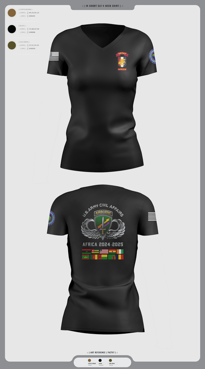 478th CA BN (A) 32204639 Women's Short Sleeve V-neck Shirt - 112