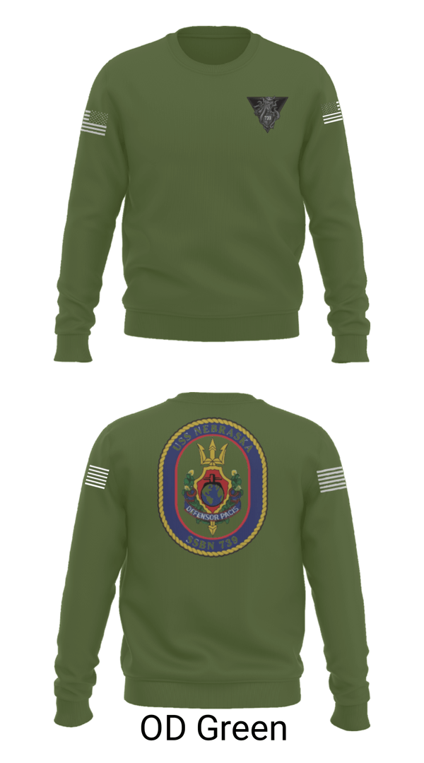 Crew Neck Sweatshirt, USS Nebraska, Navy, Teamtime, Team time, sublimation, custom sports apparel, team uniforms, spirit wear, spiritwear, sports uniforms, custom shirts, team store, custom team store, fundraiser sports, apparel fundraiser