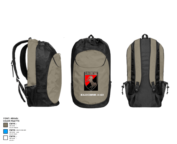 Gear Bag, Dealer Company, 1/11 ACR, Army, Teamtime, Team time, sublimation, custom sports apparel, team uniforms, spirit wear, spiritwear, sports uniforms, custom shirts, team store, custom team store, fundraiser sports, apparel fundraiser
