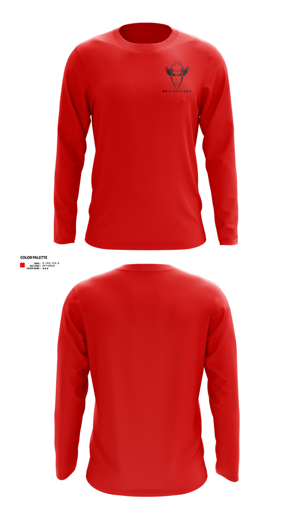 Long Sleeve Performance Shirt, DC-1 Outlaws, , Teamtime, Team time, sublimation, custom sports apparel, team uniforms, spirit wear, spiritwear, sports uniforms, custom shirts, team store, custom team store, fundraiser sports, apparel fundraiser
