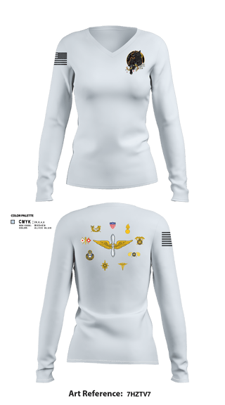 Women's Long Sleeve Vneck Shirt, HHC/1-214 GSAB       Hellhounds, Army, Teamtime, Team time, sublimation, custom sports apparel, team uniforms, spirit wear, spiritwear, sports uniforms, custom shirts, team store, custom team store, fundraiser sports, apparel fundraiser