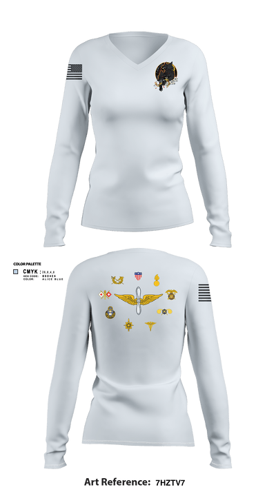 HHC/1-214 GSAB       Hellhounds 63761445 Women's Long Sleeve V-neck Shirt - 103