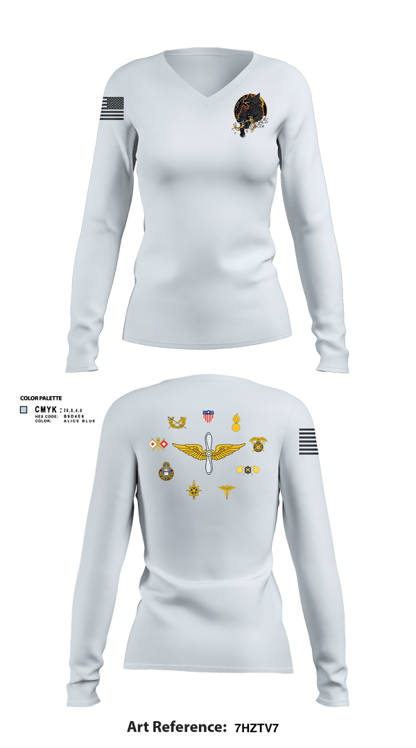Women's Long Sleeve Vneck Shirt, HHC/1-214 GSAB       Hellhounds, Army, Teamtime, Team time, sublimation, custom sports apparel, team uniforms, spirit wear, spiritwear, sports uniforms, custom shirts, team store, custom team store, fundraiser sports, apparel fundraiser