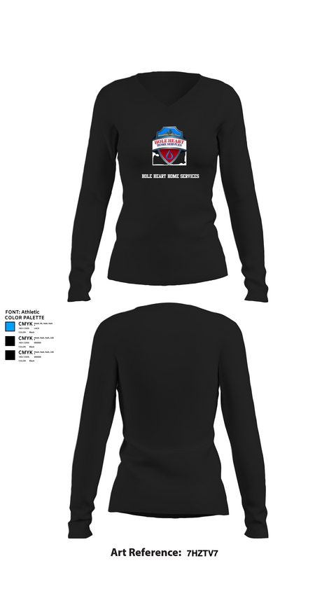 Womens Long Sleeve Vneck Shirt, Hole Heart Home Services, , Teamtime, Team time, sublimation, custom sports apparel, team uniforms, spirit wear, spiritwear, sports uniforms, custom shirts, team store, custom team store, fundraiser sports, apparel fundraiser