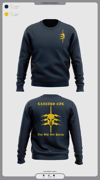Crew Neck Sweatshirt, LANCERS ACFL, Navy, Teamtime, Team time, sublimation, custom sports apparel, team uniforms, spirit wear, spiritwear, sports uniforms, custom shirts, team store, custom team store, fundraiser sports, apparel fundraiser