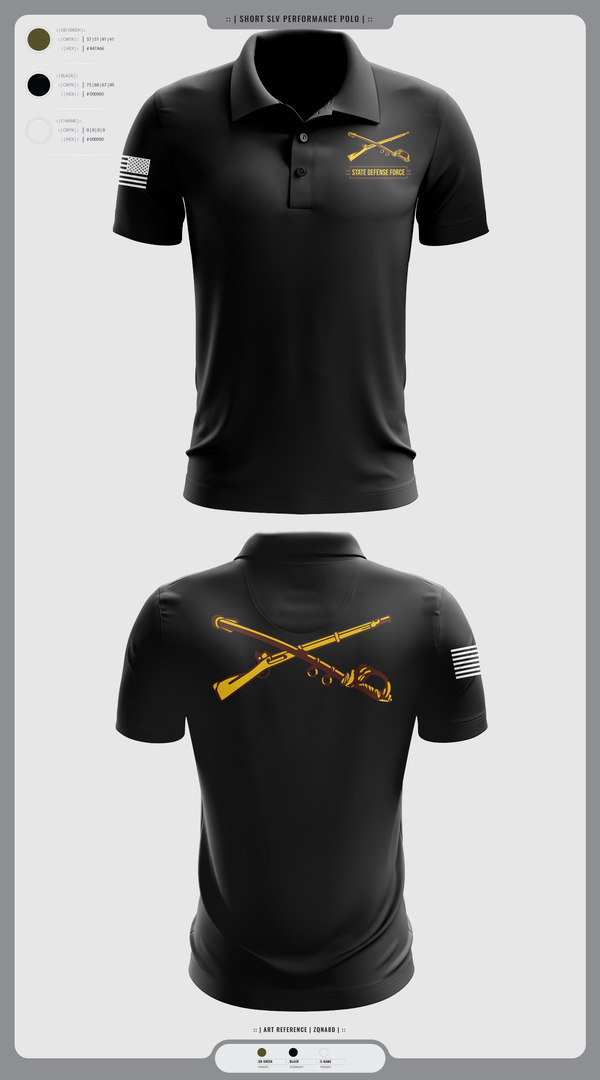 Short Sleeve Performance Polo, State Defense Force, Army, Teamtime, Team time, sublimation, custom sports apparel, team uniforms, spirit wear, spiritwear, sports uniforms, custom shirts, team store, custom team store, fundraiser sports, apparel fundraiser