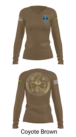 Women's Long Sleeve Vneck Shirt, 372 MOB, Army, Teamtime, Team time, sublimation, custom sports apparel, team uniforms, spirit wear, spiritwear, sports uniforms, custom shirts, team store, custom team store, fundraiser sports, apparel fundraiser
