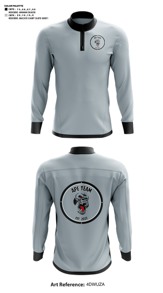 Quarter Zip Jacket, Ape Team, Men's Basketball, Teamtime, Team time, sublimation, custom sports apparel, team uniforms, spirit wear, spiritwear, sports uniforms, custom shirts, team store, custom team store, fundraiser sports, apparel fundraiser
