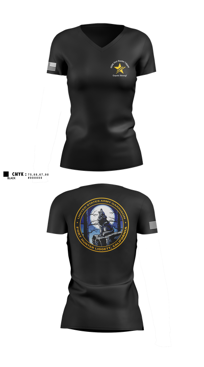 USAG Fort Hunter Liggett 63264859 Women's Short Sleeve V-neck Shirt - 2