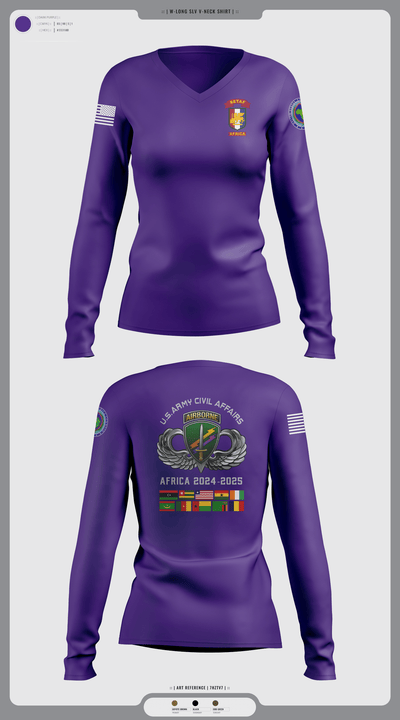 478th CA BN (A) 32204639 Women's Long Sleeve V-neck Shirt - 113