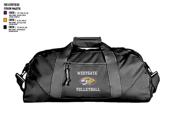 Duffle Bag, Westgate High School Volleyball, Women's Volleyball, Teamtime, Team time, sublimation, custom sports apparel, team uniforms, spirit wear, spiritwear, sports uniforms, custom shirts, team store, custom team store, fundraiser sports, apparel fundraiser
