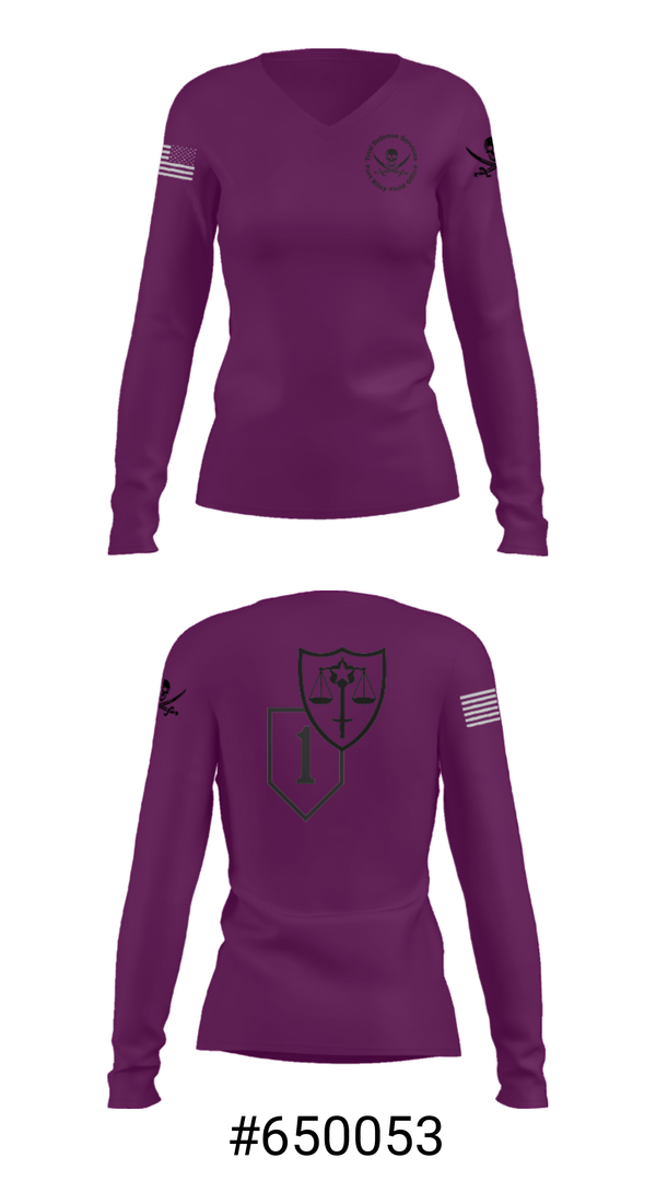 Women's Long Sleeve Vneck Shirt, Trial Defense Service, Army, Teamtime, Team time, sublimation, custom sports apparel, team uniforms, spirit wear, spiritwear, sports uniforms, custom shirts, team store, custom team store, fundraiser sports, apparel fundraiser