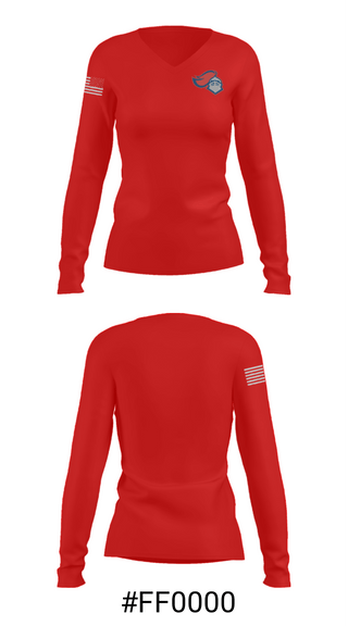 Women's Long Sleeve Vneck Shirt, Spartanburg Christian Academy Track, Track & Field, Teamtime, Team time, sublimation, custom sports apparel, team uniforms, spirit wear, spiritwear, sports uniforms, custom shirts, team store, custom team store, fundraiser sports, apparel fundraiser