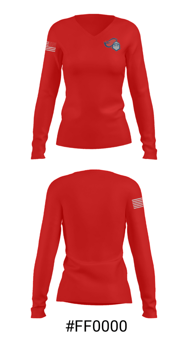 Women's Long Sleeve Vneck Shirt, Spartanburg Christian Academy Track, Track & Field, Teamtime, Team time, sublimation, custom sports apparel, team uniforms, spirit wear, spiritwear, sports uniforms, custom shirts, team store, custom team store, fundraiser sports, apparel fundraiser