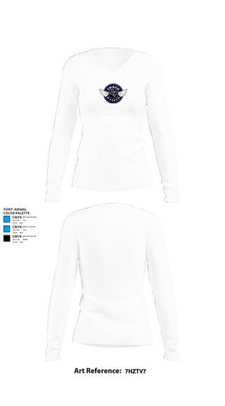 Womens Long Sleeve Vneck Shirt 1, Throckmorton High School Track and Field, Track & Field, Teamtime, Team time, sublimation, custom sports apparel, team uniforms, spirit wear, spiritwear, sports uniforms, custom shirts, team store, custom team store, fundraiser sports, apparel fundraiser