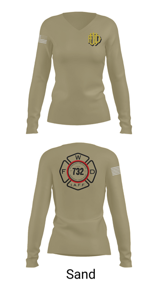 Womens Long Sleeve Vneck Shirt, Woonsocket, Fire Department, Teamtime, Team time, sublimation, custom sports apparel, team uniforms, spirit wear, spiritwear, sports uniforms, custom shirts, team store, custom team store, fundraiser sports, apparel fundraiser