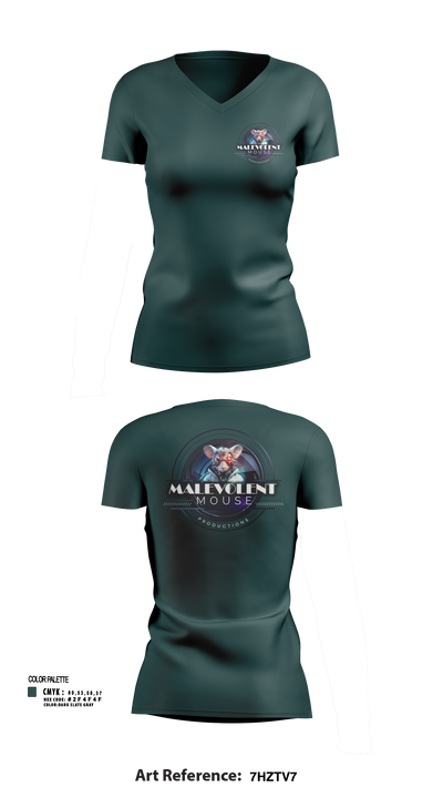 Malevolent Mouse Productions Women's Short Sleeve V-neck Shirt - 107