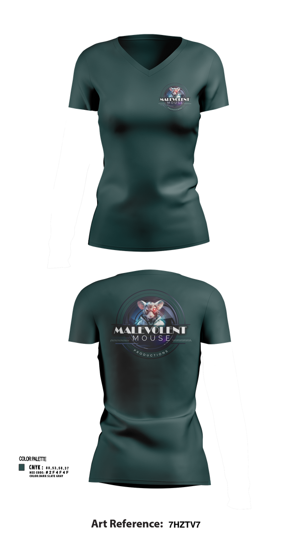 Womens Short Sleeve Vneck Shirt, Malevolent Mouse Productions, , Teamtime, Team time, sublimation, custom sports apparel, team uniforms, spirit wear, spiritwear, sports uniforms, custom shirts, team store, custom team store, fundraiser sports, apparel fundraiser