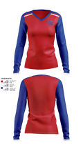 Mountain Valley Middle School Basketball 93258395 Women's Long Sleeve V-neck Shirt -1 40