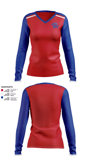 Womens Long Sleeve Vneck Shirt 1, Mountain Valley Middle School Basketball, Women's Basketball, Teamtime, Team time, sublimation, custom sports apparel, team uniforms, spirit wear, spiritwear, sports uniforms, custom shirts, team store, custom team store, fundraiser sports, apparel fundraiser