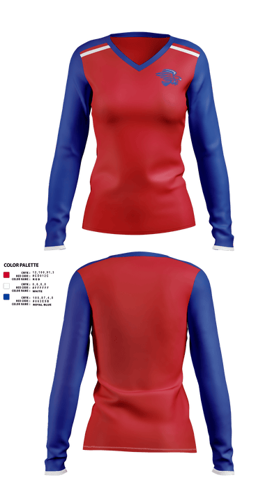 Mountain Valley Middle School Basketball 93258395 Women's Long Sleeve V-neck Shirt -1 40