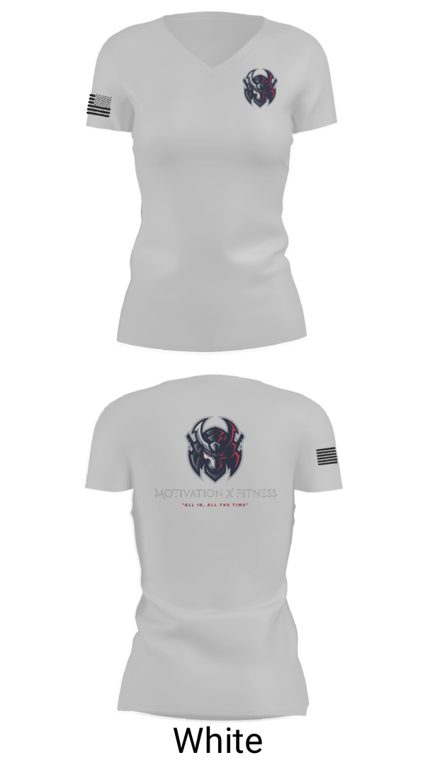 Women's Short Sleeve Vneck Shirt, Motivation X Fitness, LLC, , Teamtime, Team time, sublimation, custom sports apparel, team uniforms, spirit wear, spiritwear, sports uniforms, custom shirts, team store, custom team store, fundraiser sports, apparel fundraiser