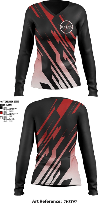 Womens Long Sleeve Vneck Shirt 1, NEA ELITE, Track & Field, Teamtime, Team time, sublimation, custom sports apparel, team uniforms, spirit wear, spiritwear, sports uniforms, custom shirts, team store, custom team store, fundraiser sports, apparel fundraiser