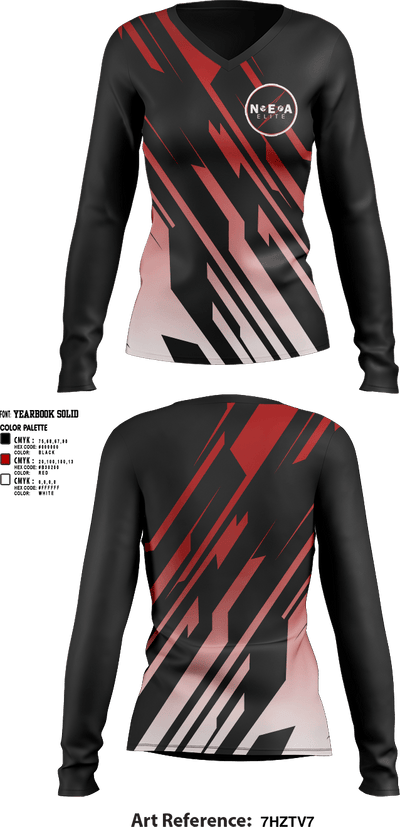 NEA ELITE 30254960 Women's Long Sleeve V-neck Shirt -1 1