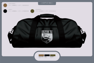 Duffle Bag, 257th TC, Army, Teamtime, Team time, sublimation, custom sports apparel, team uniforms, spirit wear, spiritwear, sports uniforms, custom shirts, team store, custom team store, fundraiser sports, apparel fundraiser