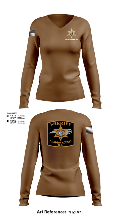 DCSO 2nd Squad 88139355 Women's Long Sleeve V-neck Shirt - 101