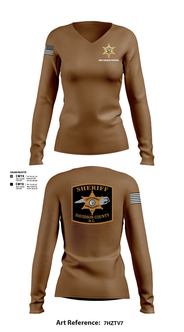 Womens Long Sleeve Vneck Shirt, DCSO 2nd Squad, Police, Teamtime, Team time, sublimation, custom sports apparel, team uniforms, spirit wear, spiritwear, sports uniforms, custom shirts, team store, custom team store, fundraiser sports, apparel fundraiser