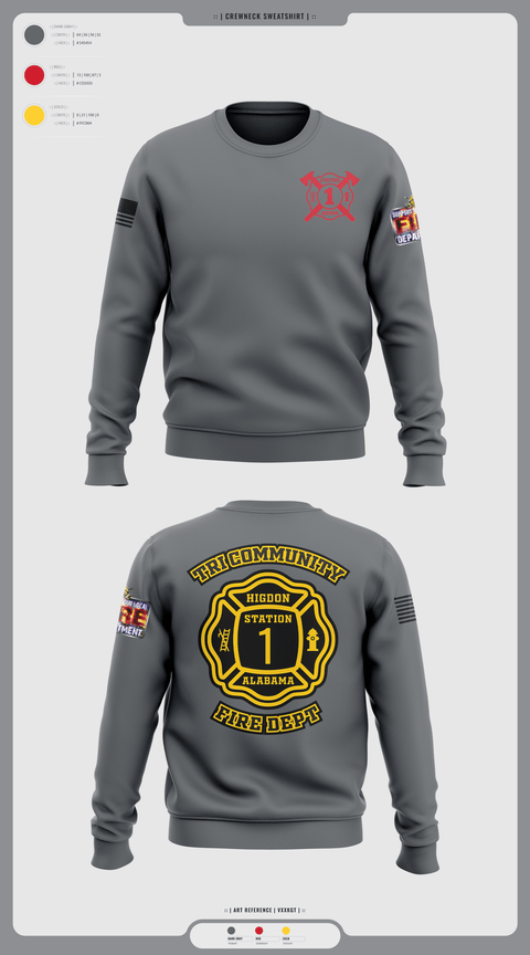 Crew Neck Sweatshirt, Tri-Community fire, Fire Department, Teamtime, Team time, sublimation, custom sports apparel, team uniforms, spirit wear, spiritwear, sports uniforms, custom shirts, team store, custom team store, fundraiser sports, apparel fundraiser
