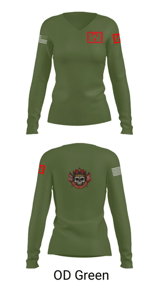 Women's Long Sleeve Vneck Shirt, Overlords, Army, Teamtime, Team time, sublimation, custom sports apparel, team uniforms, spirit wear, spiritwear, sports uniforms, custom shirts, team store, custom team store, fundraiser sports, apparel fundraiser