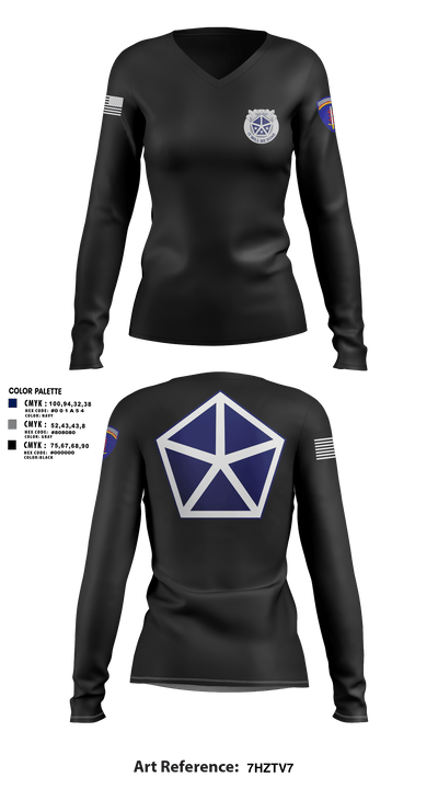 2nd PLT, B TRP, 3-71 CAV 73189782 Women's Long Sleeve V-neck Shirt -1 3