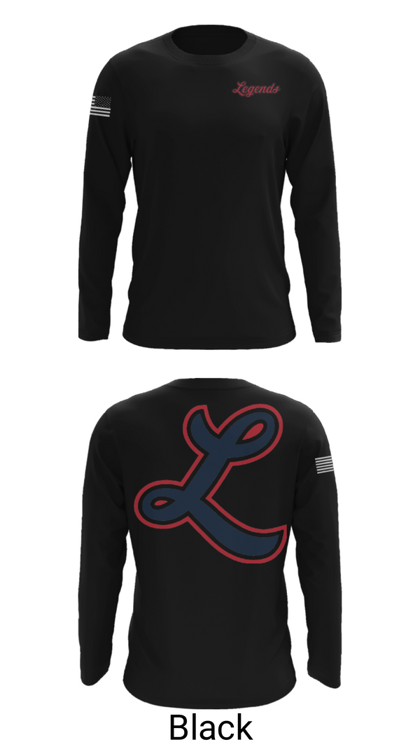 Long Sleeve Performance Shirt, Louisville Legends Baseball, Baseball, Teamtime, Team time, sublimation, custom sports apparel, team uniforms, spirit wear, spiritwear, sports uniforms, custom shirts, team store, custom team store, fundraiser sports, apparel fundraiser