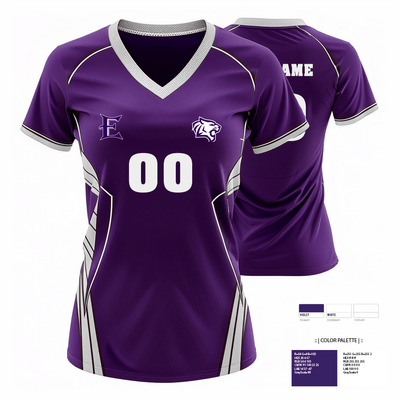 Elgin High School Volleyball 88554303 Women's Short Sleeve V-neck Shirt - 4