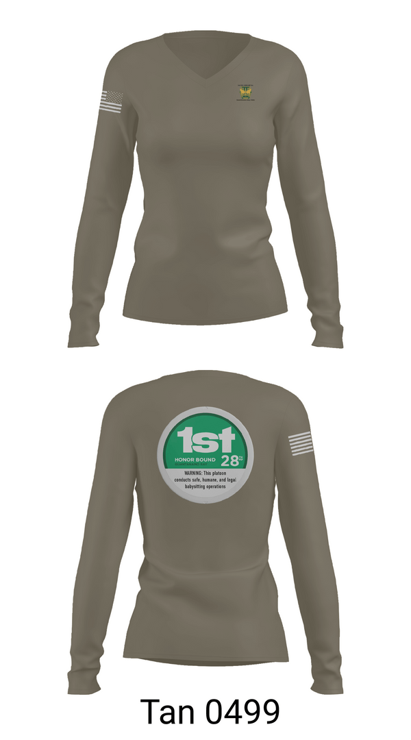 Womens Long Sleeve Vneck Shirt, 28th MP Company, National Guard, Teamtime, Team time, sublimation, custom sports apparel, team uniforms, spirit wear, spiritwear, sports uniforms, custom shirts, team store, custom team store, fundraiser sports, apparel fundraiser