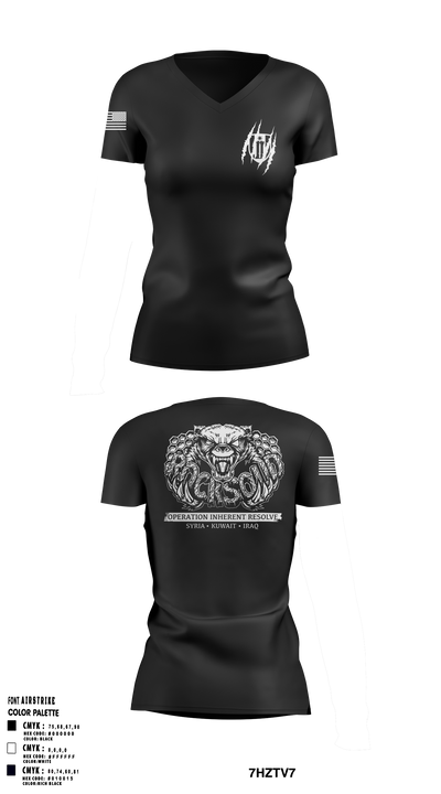 304th EN CO Women's Short Sleeve V-neck Shirt - 1