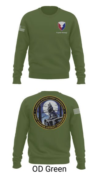 Crew Neck Sweatshirt, USAG Fort Hunter Liggett, Army, Teamtime, Team time, sublimation, custom sports apparel, team uniforms, spirit wear, spiritwear, sports uniforms, custom shirts, team store, custom team store, fundraiser sports, apparel fundraiser