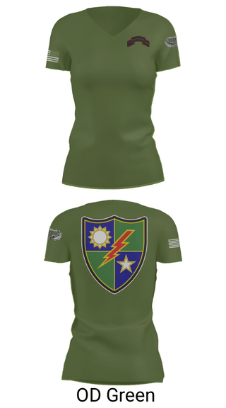 Women's Short Sleeve Vneck Shirt, 75th Ranger Regiment, Army, Teamtime, Team time, sublimation, custom sports apparel, team uniforms, spirit wear, spiritwear, sports uniforms, custom shirts, team store, custom team store, fundraiser sports, apparel fundraiser