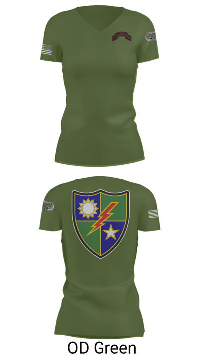 75th Ranger Regiment 53638422 Women's Short Sleeve V-neck Shirt - 48