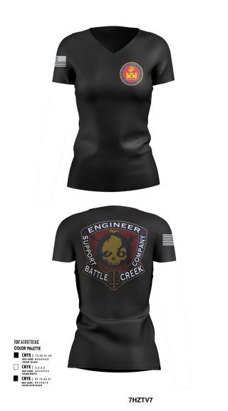 Womens Short Sleeve Vneck Shirt, 6th Engineer Support, Marines, Teamtime, Team time, sublimation, custom sports apparel, team uniforms, spirit wear, spiritwear, sports uniforms, custom shirts, team store, custom team store, fundraiser sports, apparel fundraiser