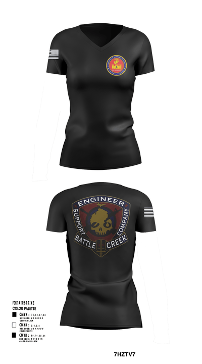 6th Engineer Support 55930969 Women's Short Sleeve V-neck Shirt - 126
