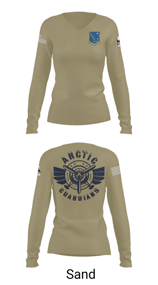 Womens Long Sleeve Vneck Shirt, 176th Medical Group, , Teamtime, Team time, sublimation, custom sports apparel, team uniforms, spirit wear, spiritwear, sports uniforms, custom shirts, team store, custom team store, fundraiser sports, apparel fundraiser