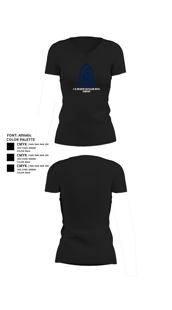 Womens Short Sleeve Vneck Shirt, 4-31 infantry battalion hotel company, Army, Teamtime, Team time, sublimation, custom sports apparel, team uniforms, spirit wear, spiritwear, sports uniforms, custom shirts, team store, custom team store, fundraiser sports, apparel fundraiser