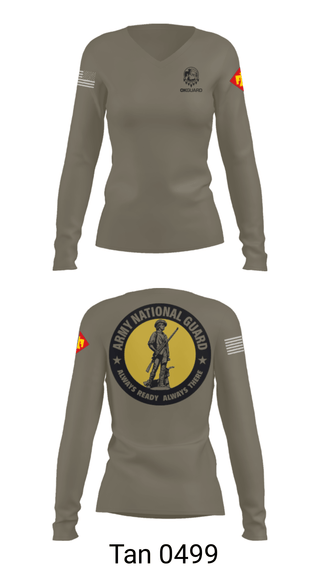 Womens Long Sleeve Vneck Shirt, Recruiting & Retention Battalion, National Guard, Teamtime, Team time, sublimation, custom sports apparel, team uniforms, spirit wear, spiritwear, sports uniforms, custom shirts, team store, custom team store, fundraiser sports, apparel fundraiser