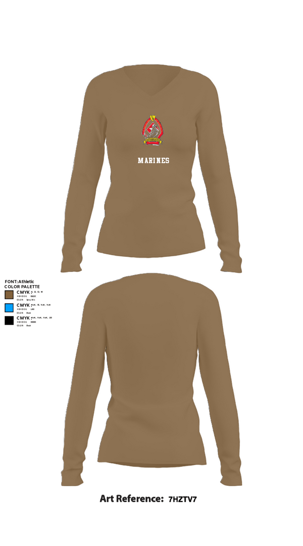 Women's Long Sleeve Vneck Shirt, 1/6 Charlie company, , Teamtime, Team time, sublimation, custom sports apparel, team uniforms, spirit wear, spiritwear, sports uniforms, custom shirts, team store, custom team store, fundraiser sports, apparel fundraiser