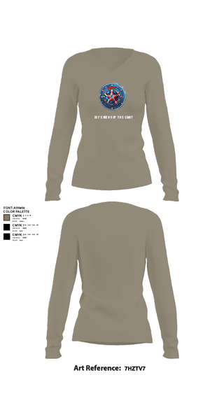 Womens Long Sleeve Vneck Shirt, Defenders of the Coast, Army, Teamtime, Team time, sublimation, custom sports apparel, team uniforms, spirit wear, spiritwear, sports uniforms, custom shirts, team store, custom team store, fundraiser sports, apparel fundraiser